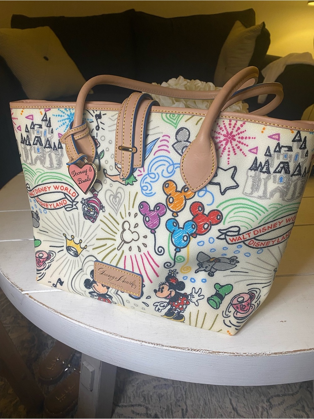 Disney x Dooney & Bourke White Sketch Tote Bag